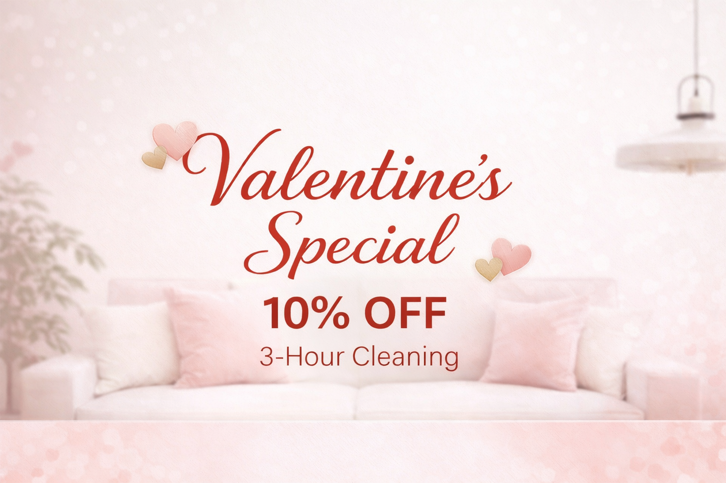 Thoughtful Valentine’s Gift: 10% Off 3-Hour Cleaning